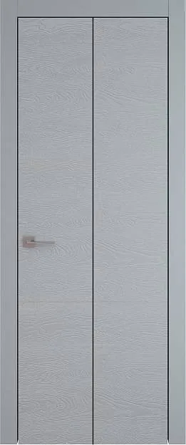 Межкомнатная дверь Tivoli В-2 Книжка, цвет - Серебристо-серая эмаль по шпону (RAL 7045), Без стекла (ДГ)
