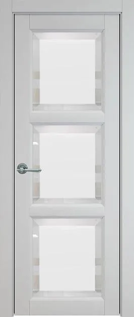 Межкомнатная дверь Milano, цвет - Серая эмаль (RAL 7047), Со стеклом (ДО)