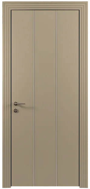 Межкомнатная дверь Tivoli Б-1, цвет - Серое Льняное волокно эмаль (RAL 075-70-10), Без стекла (ДГ)